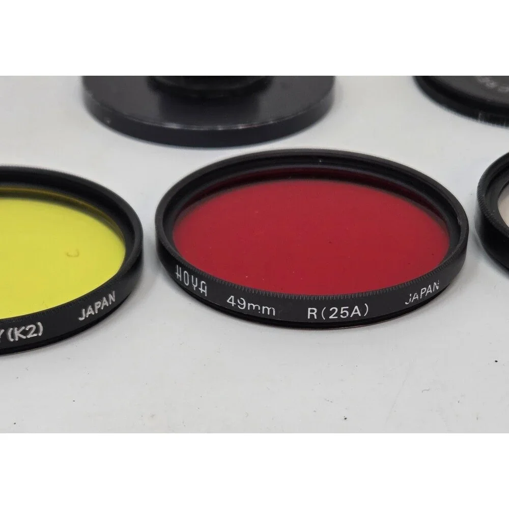 Hoya 49mm Camera Filter Set Y-K2 R25A Polarizer + Rolev SKY Vintage Film Japan